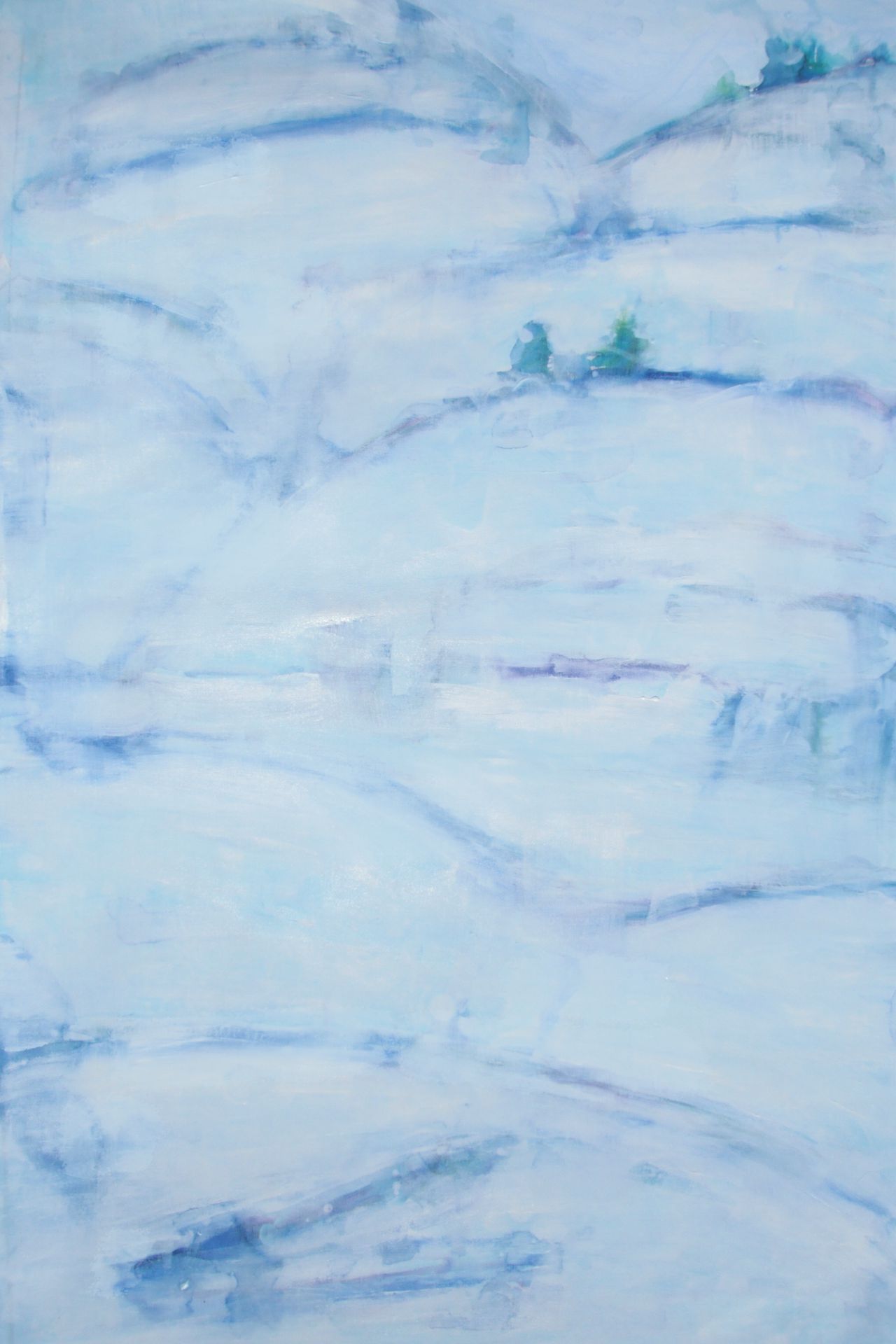 Blue Winter 2, 2012, mixed media painting on paper, 30" X  22"