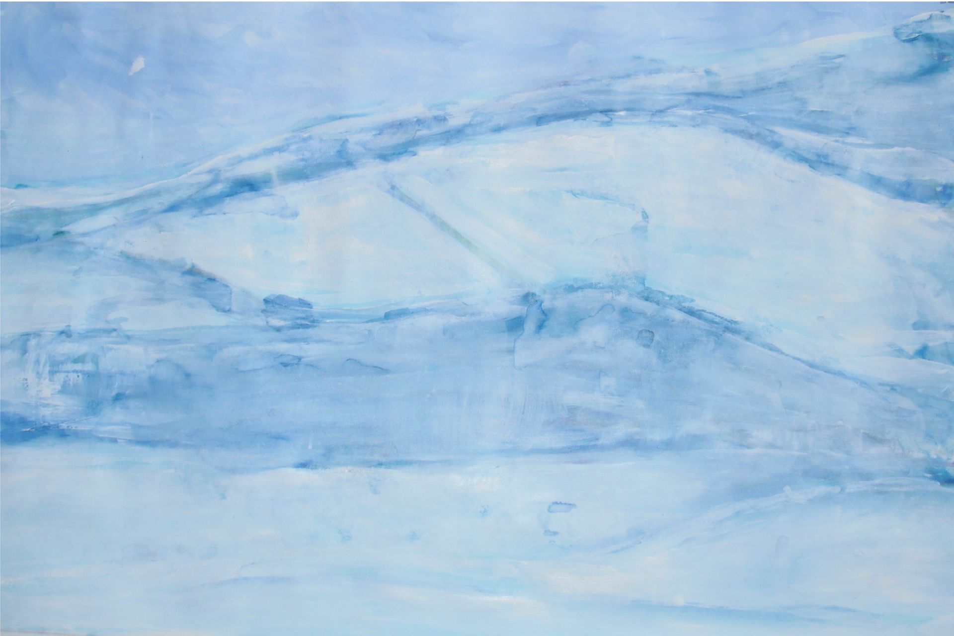 Blue Winter 3, 2012, mixed painting on paper, 22" X 30"