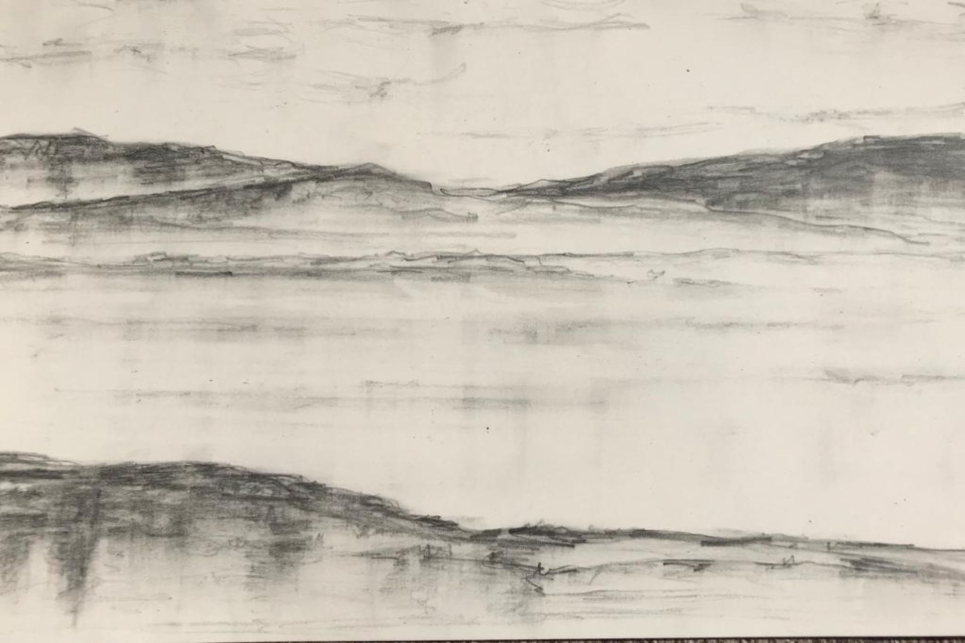 The Desert I See, 2020, graphite on paper, 12" X 16"
